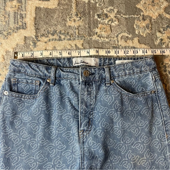 Sam Edelman Blue Patterned Straight Leg Jeans - Picture 2 of 7